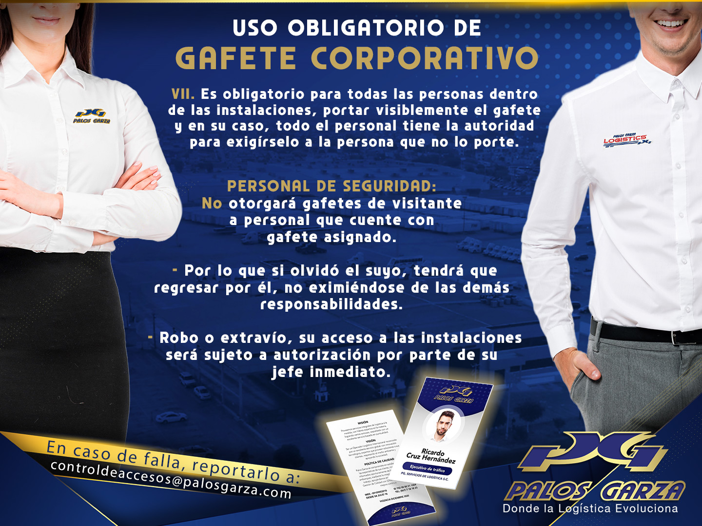 Uso obligatorio de Gafete Corporativo